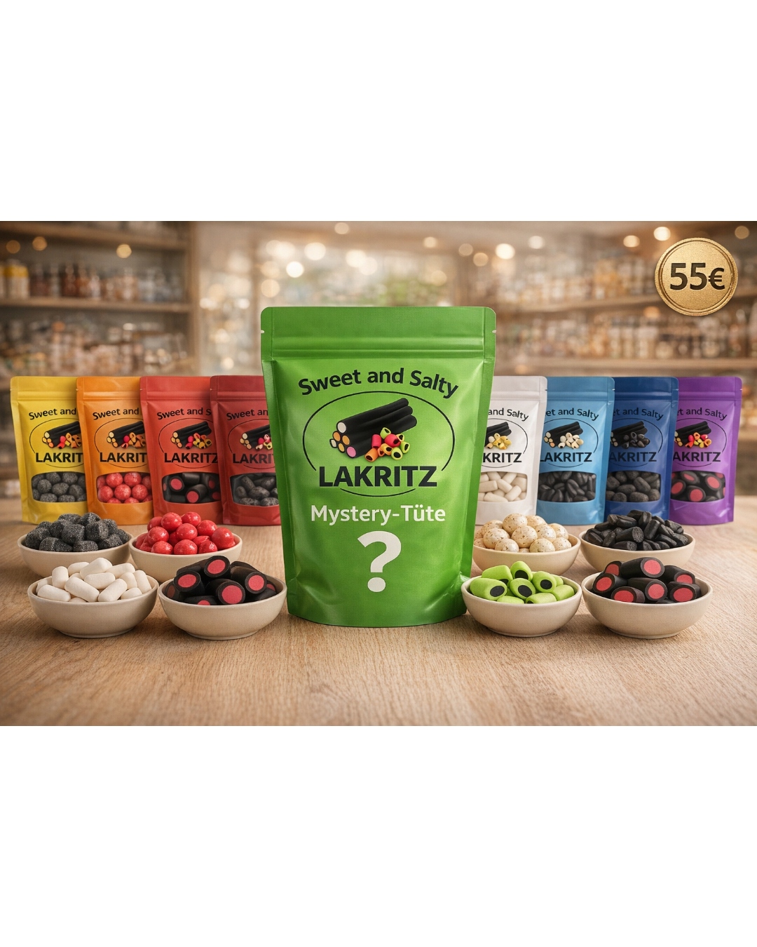 Skandinavische Lakritz – Variety Selection Lakritz Mixpaket (+ gratis Mystery Tüte) 1,8 kg – Sweet & Salty Lakritz