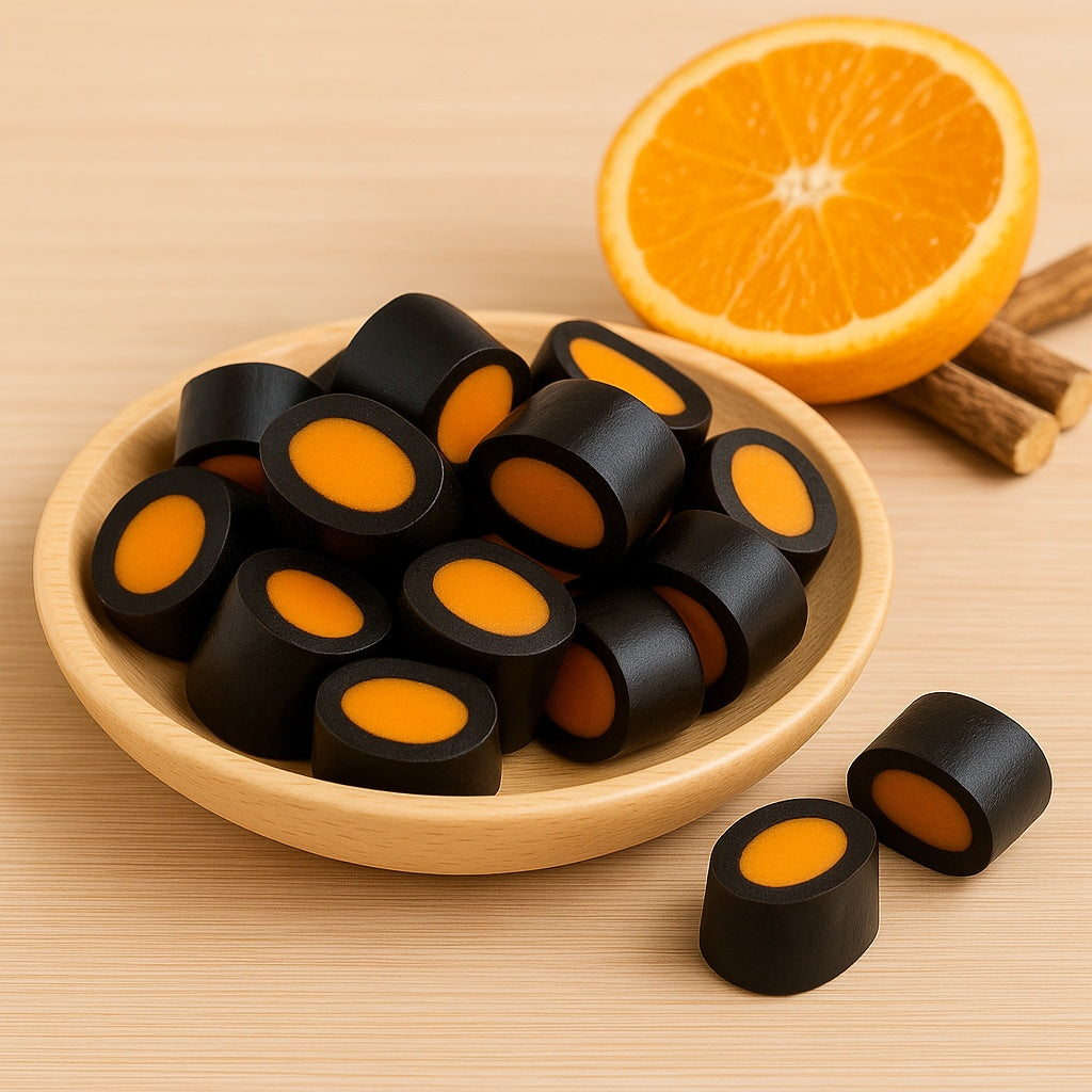 Skandinavische Lakritz – Lakritz Stücke Orangen Stücke – Sweet & Salty