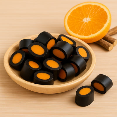 Skandinavische Lakritz – Lakritz Stücke Orangen Stücke – Sweet & Salty