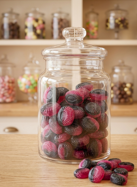 Himbeer-Lakritz-Karamellbonbon mit Salzlakritzpulver (vegan, gelatinefrei, glutenfrei)