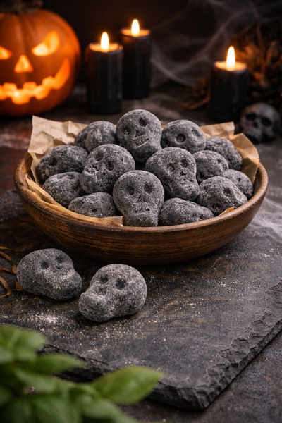 Skandinavische Lakritz – Totenkopfbonbons mit Pfefferkick Halloween – Sweet & Salty 