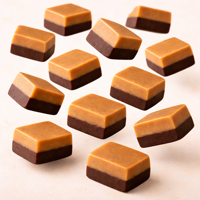Vanille-Schoko-Fudge (gelatinefrei, glutenfrei) (kein Lakritz)
