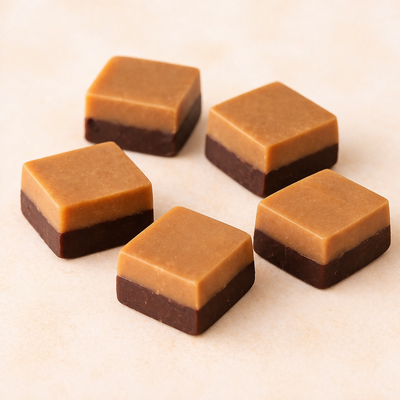 Vanille-Schoko-Fudge (gelatinefrei, glutenfrei) (kein Lakritz)